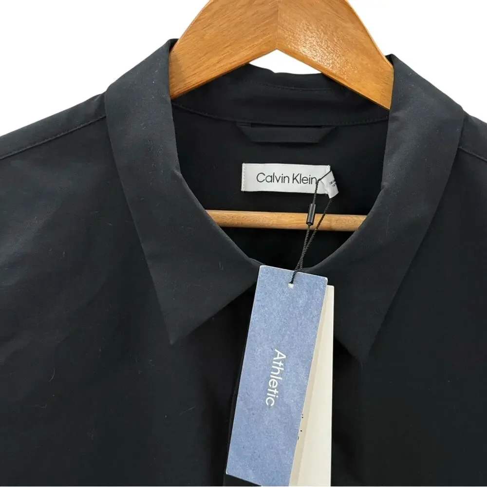 NWT Calvin Klein Performance Wear Polyester Long Sleeve Hidden Snap Down Shirt - Picture 6 of 12